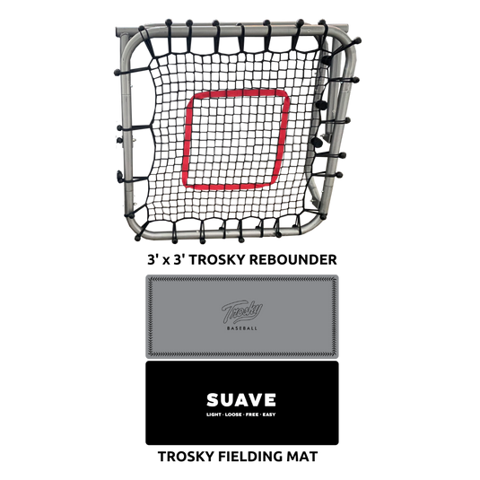 Portable 3' x 3' Rebounder with Fielding Mat